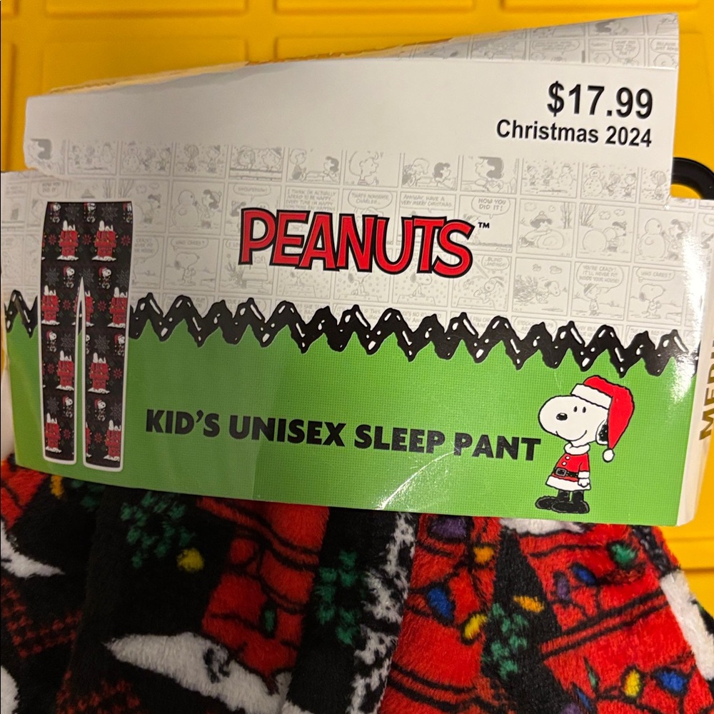 Peanuts Kids' Unisex Sleep Pant - Black, Red, and White - Picture 2 of 3
